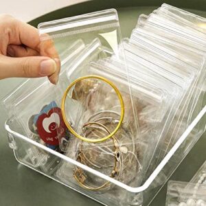 WEDDINGHELPER Jewelry Bags Small Self-Sealing Plastic Zip Clear Bags PVC Transparent Lock Bag for Storing Bracelets Rings Earrings Ziplock Pouch (150 Pcs)