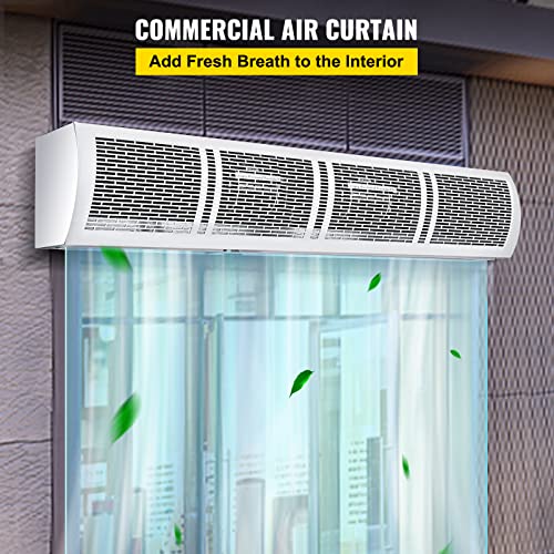VEVOR 59 Inch Speeds 2285/2515 CFM Commercial Indoor Air Curtain for Doors with 2 Switches, 110V Unheated, White