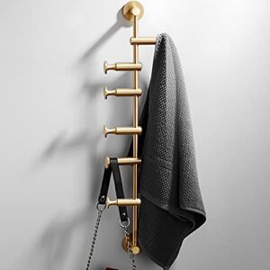 coat rack metal wall mounted coat hanger with 6 hooks adjustable spacing angle modern coat rack for entryway bedroom coats scarfs bag hat umbrella space saving