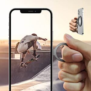 A-LuGei【Removable Wireless Charging】 MagSafe Ring, 【Foldable & Detachable】 Magnetic Cell Phone Ring Holder Finger Kickstand, 【14 Strong Magnets】 Phone Holder for Hand Mag Safe iPhone Ring Holder Grip