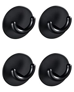 qiiaoo 4 pack adhesive hooks heavy duty, waterproof aluminum alloy wall door hooks mount for bathroom bedroom shower stall, hanging clothes coat hat bag towel robe dressing gowns headset