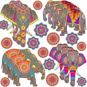 60 pieces diwali elephant cutouts cards party decorations, festival of lights theme deepavali party signs paper cardboard cutouts diwali party supplies