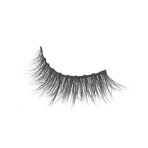 Old School - Reusable 60 Wears Magnetic Lashes. False Lash Wispies, Handmade from Korean Silk. Cruelty Free & Vegan, All-Day Strong Hold with 10 Magnets - 1 Pair