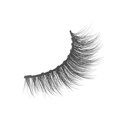 Old School - Reusable 60 Wears Magnetic Lashes. False Lash Wispies, Handmade from Korean Silk. Cruelty Free & Vegan, All-Day Strong Hold with 10 Magnets - 1 Pair