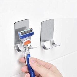 4pcs self adhesive stainless steel razor holder shaver hook hanger stand shelf shaving razor storage rack bathroom hook organizer