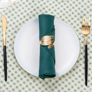 Gold Leaf Napkin Rings Set of 8, Metal Material