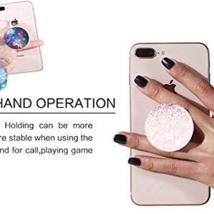 Multifunction Cell Phone Stands and Grips for Smartphones and Tablets Holder - Marble Blue Rose Gold Pink 3 Pack