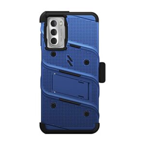 ZIZO Bolt Bundle for Moto g Stylus 5G (2022) Case with Screen Protector Kickstand Holster Lanyard - Blue