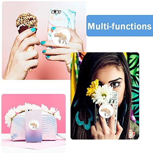 Multifunction Cell Phone Stands and Grips for Smartphones and Tablets Holder - White Marble and Black White 3 Pack