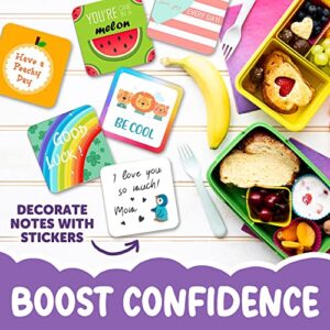 100 (50 Designs) Lunch Box Notes for Kids, Writable Children School Lunch Box Notes for Girls & Boys , Lunch Notes for Kids , Lunch Box Notes for Kids with 2 Complimentary Sticker Sheets