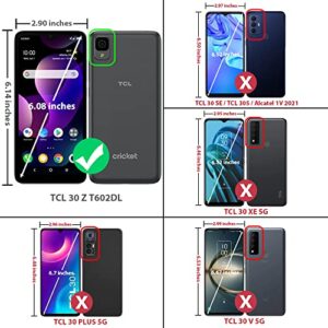 TJS for Alcatel TCL 30 Z T602DL Case, TCL 30 LE Case, with Tempered Glass Screen Protector, Dual Layer Hybrid Shockproof Drop Protection Impact Phone Case Cover for TCL 30Z / TCL 30LE (Black)