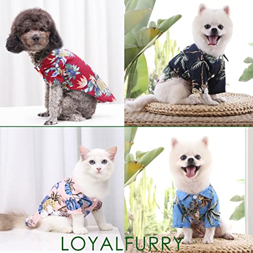 8 Pieces Hawaii Style Floral Dog Shirt Pet Summer T-Shirts Sweat Hawaiian Printed Pet Clothes,Breathable Cool Clothes Beach Seaside Puppy Shirt for Small Dogs (Large)