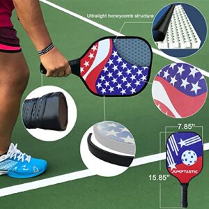 Carbon Fiber Pickleball Set with Net, Pickleball Set Include 4 Carbon Fiber Paddles, 22ft UV-Resistant PE Pickleball Net and Anti-Rust Frame, 6 Pickleballs, 2 Portable Carry Bags, 2 Cooling Towels