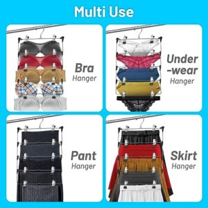 5-Tier Skirt Hangers with Clips (3 PK) Pant Hangers Space Saving Multiple Hangers in one Clothes Hangers with Clips Multiple Pants Hangers for Closet Bottom Hangers Metal Pants Hangers with Clips