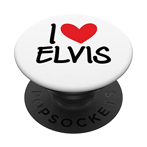 I Love Elvis Name Personalized Men Guy BFF Friend Heart Boys PopSockets Swappable PopGrip