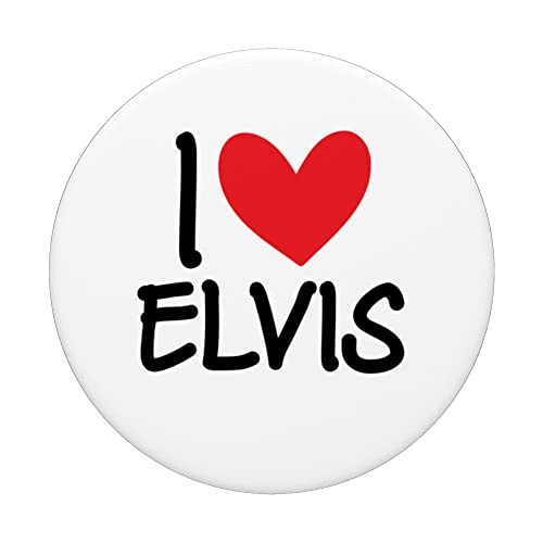 I Love Elvis Name Personalized Men Guy BFF Friend Heart Boys PopSockets Swappable PopGrip