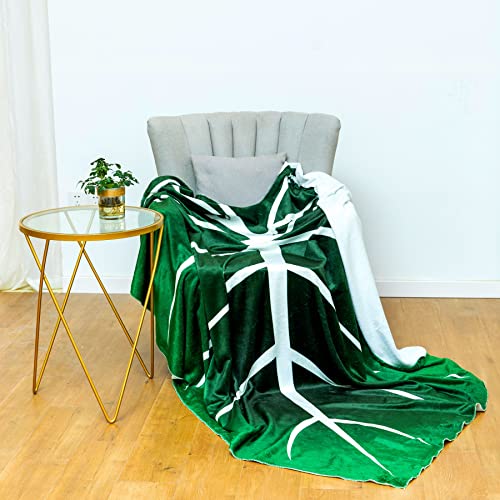 Leaf Blanket Green Plant Throw Blankets Soft Plush Flannel Throw Decorative Leaves Design for Plant Lovers Bed Couch and Sofa