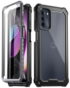 poetic guardian case for motorola moto g 5g 6.5" (2022), [6ft mil-grade drop tested] full-body hybrid shockproof bumper cover with built-in screen protector, black/clear