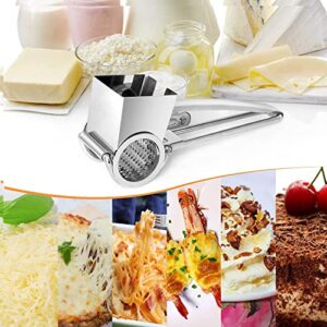 Rotary Cheese Grater Stainless Steel Manual Handheld Cheese Grater Shredder Hand Crank Kitchen Tool for Grating Hard Cheese Chocolate Nuts and More