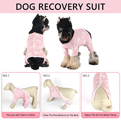 Pawcomon Dog Onesies After Surgery Recovery Suits for Small Medium Large Female Male Neuter Dogs Pet Onesie Collars & Cones Preven Anxiety Bodysuit Anti-Licking Wounds Shirt Longs Sleeve