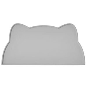 tokayife cat food mat, silicone pet feeding mat for floor non-slip waterproof dog water bowl tray cushion (17" x 10", dark gray)