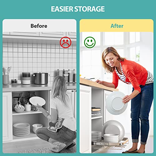 FESDOS Roll-Out Extendable Sliding Basket Pull-Out Cabinet Organizer Slide Out Pantry Shelves Cabinet Shelves for Kitchen, Under Sink, Bathroom, Wardrobe, Opening Size Required 16.1"-26.3", Set of 2