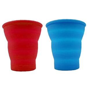 tossper 2 pcs silicone collapsible travel cup, portable silicone folding camping cup, expandable drinking cup outdoor camping drinkware tools