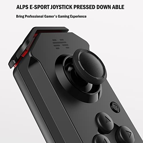 BEITONG H2 Bluetooth Wireless Game Controller, Single and Dual Switchable Phone Gamepad with Button Custom Function Press Gun Intelligently Support EMUI/Magic UI system/Android/iPhone (H2, Black&Red)