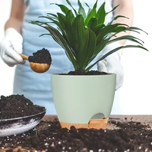 GARDIFE Plant Pots 7/6.5/6/5.5/5 Inch Self Watering Planters with Drainage Hole, Plastic Flower Pots, Planters for Indoor Plants, Succulents,Snake Plant, African Violet, Flowers,Green