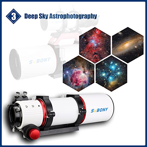 SVBONY SV550 APO Triplet Refractor, 80mm F6 OTA with 2.5 inches Micro-Reduction Rap Focuser, Astronomy Telescope Adults for Deep Sky Astrophotography and Visual