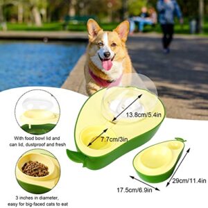 ZWMBYN Raised Cat Food Bowl and Automatic Water Dispenser Set, Avocado Gravity Cat Water Dispenser and Slow Feeder Dog Bowls, BPA-Free Self Feeding Cat Feeder for Dogs Cats Pets Animals, Green