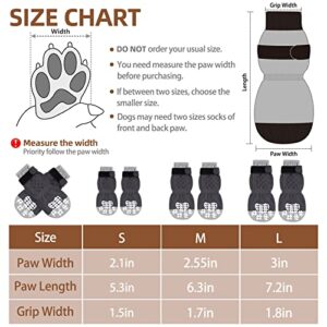 PUPTECK Non Slip Dog Socks for Hot Pavement with Grips, Dog Shoes for Hardwood Floors Licking Booties for Small Medium Large Size Dogs, Summer Paw Protector Pads with Grips for Senior Dogs