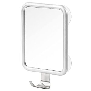 lunmore shower mirror fogless for shaving, rectangle with 4 suction cups fogless shower mirror with razor holder drop-proof & rust-resistant