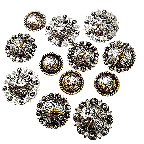 Berry Conchos with Screws Back Rhinestone Horse Saddle