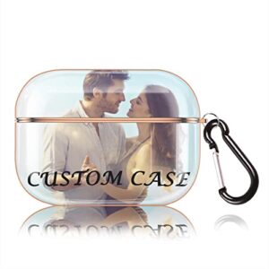 custom airpods pro case, custom airpod case with your photo/text, pc hard airpod case with chain, personalized gift double-side hd print cute airpods cover