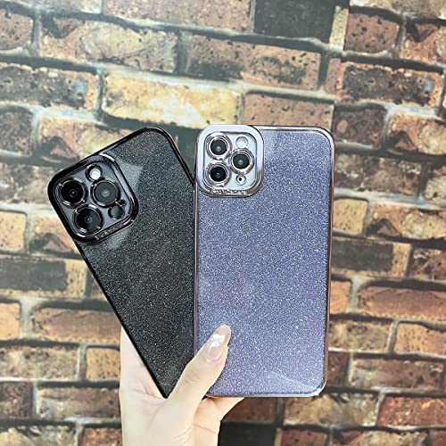 Fycyko Compatible with iPhone 11 Pro Max Case Glitter Luxury Cute Flexible Plating Cover Camera Protection Shockproof Phone Case for Women Girl Men Design for iPhone 11 Pro Max 6.5'' Black
