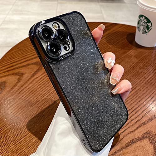 Fycyko Compatible with iPhone 11 Pro Max Case Glitter Luxury Cute Flexible Plating Cover Camera Protection Shockproof Phone Case for Women Girl Men Design for iPhone 11 Pro Max 6.5'' Black