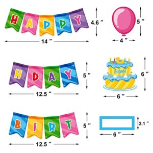 74 Pcs Happy Birthday Bulletin Board Set Includes Months Balloon Cut-Outs and Name Plates for Classroom Calendars Decor Wall Decorations