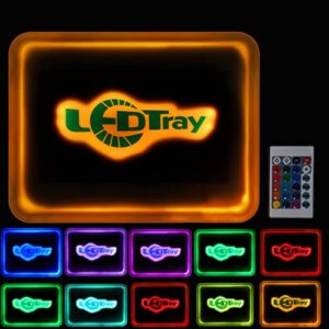 led rolling tray-16 colors rechargeable-usb c fast charging-update-light up glow serving tray illuminate for party,bar (glow tray(led tray))