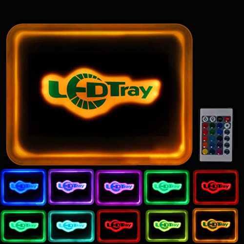 Led Rolling Tray-16 Colors Rechargeable-Usb C Fast Charging-Update-Light Up Glow Serving Tray Illuminate For Party,Bar (Glow tray(LED TRAY))