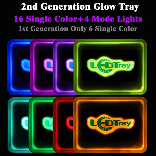 Led Rolling Tray-16 Colors Rechargeable-Usb C Fast Charging-Update-Light Up Glow Serving Tray Illuminate For Party,Bar (Glow tray(LED TRAY))