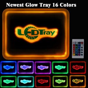 Led Rolling Tray-16 Colors Rechargeable-Usb C Fast Charging-Update-Light Up Glow Serving Tray Illuminate For Party,Bar (Glow tray(LED TRAY))