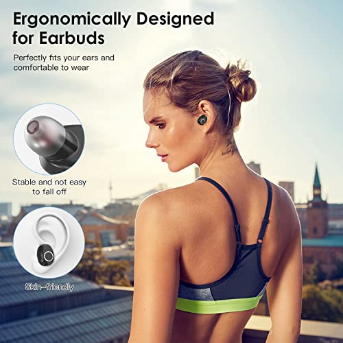 TYC True Wireless Earbuds, Ear Buds Wireless Bluetooth Earbuds with Microphone, Touch Control Earbud & Full in-Ear Headphones for Workout, Stereo Deep Bass IPX5 Waterproof Earbuds for iPhone Android