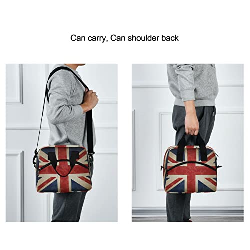 Insulated Lunch Bag for Women Men Vintage Uk England Flag Union Jack Lunch Box Reusable Lunch Cooler Bag Large Lunch Tote Bag for Work Picnic Travel School