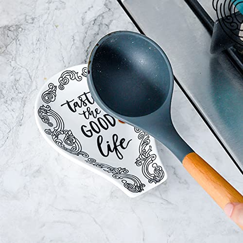 Spoon Rest For Stove Top, Ceramic Spoon Holder For Kitchen Counter Top, White Vintage Coffee Spoon Rest, Cooking Utensil Rest, Premium Farmhouse Kitchen Spatula Rest,1 pcs