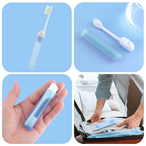 Sibba 5 Pieces Soft Bristles Toothbrush with Box Mini Finger Folding Manual Toothbrushes for Travel Camping School Home Favors (Style A)