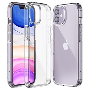 kkm designed for iphone 11 case 6.1-inch, not easy yellowing shockproof protective phone case for iphone 11, heavy duty bumper shell anti-scratch cover clear