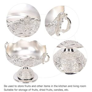 TOTITOM European Fruit Plate Tray Trinket Dish Snack Tray Zinc Alloy Bowl Ornaments with Retro Design for Candy Storage Food Serving Tray Apply to Kitchen/Dining Room/Outdoors Party