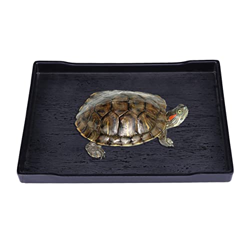 Ipetboom Reptile Water Dish 1Pc Reptile Food Bowl, Tortoise Habitat Accessories Pets Feeding Plate Reptile Feeding Bowl Pet Breeding Tray for Reptile and Amphibian, 24.5x18x2cm Turtle Water Bowl