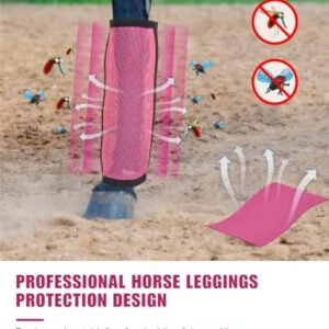 Fly Boots for Horse Leggins,Horse Fly Boots,Horse Leg Protection Set of 4(Pony/Donkey,Blue)